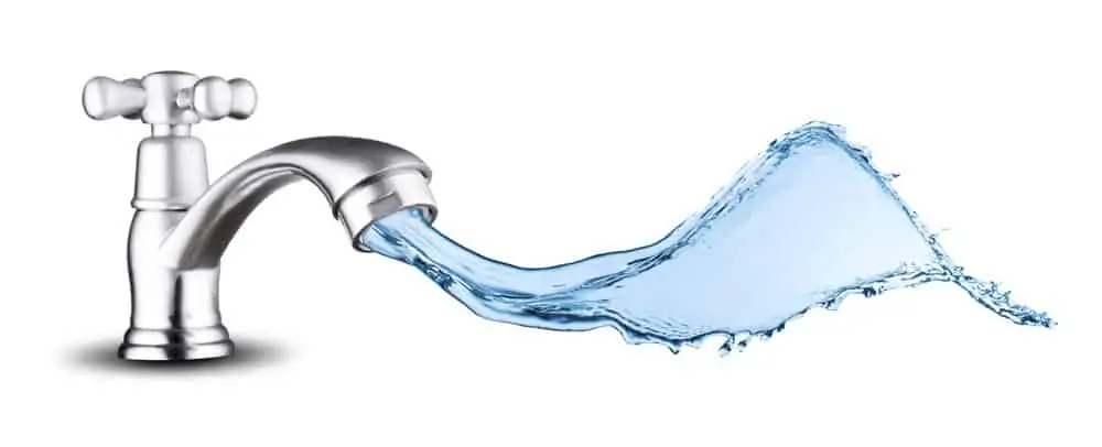 Tap with water flowing