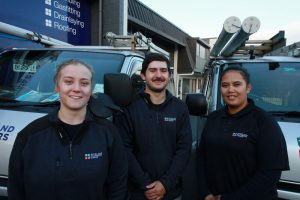 Three Auckland Plumbers Group apprentices