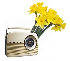 A radio with flowers