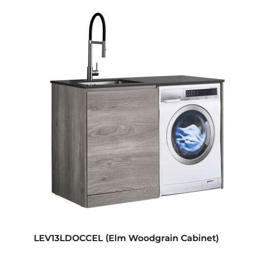 Le Vivi Laundry Station woodgrain cabinet