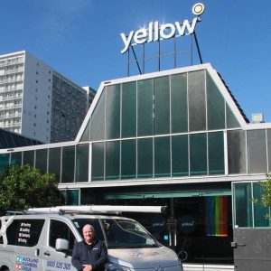 Andrew Durrans outside Yellow offices in Auckland