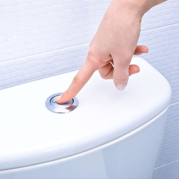 Hand flushing toilet