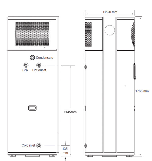 Rinnai Enviroflo Dimensions