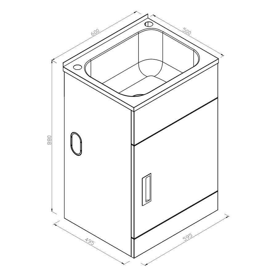 Posh Domaine Laundry Tub dimensions